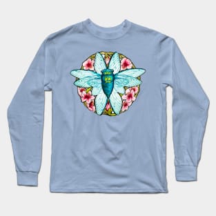 Teal Cicada Long Sleeve T-Shirt